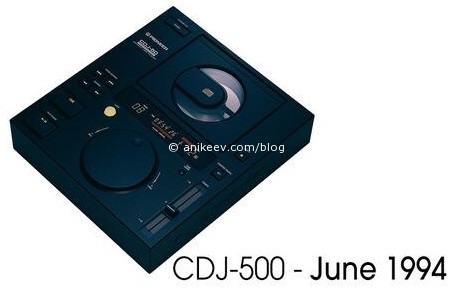 Pioneer CDJ 500 - первый live cue, 1994 год
