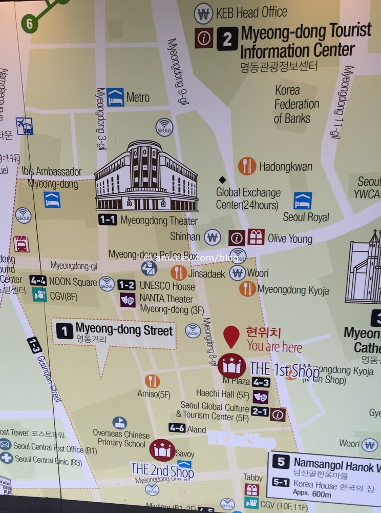 Seoul tourist map with Wi-Fi spots